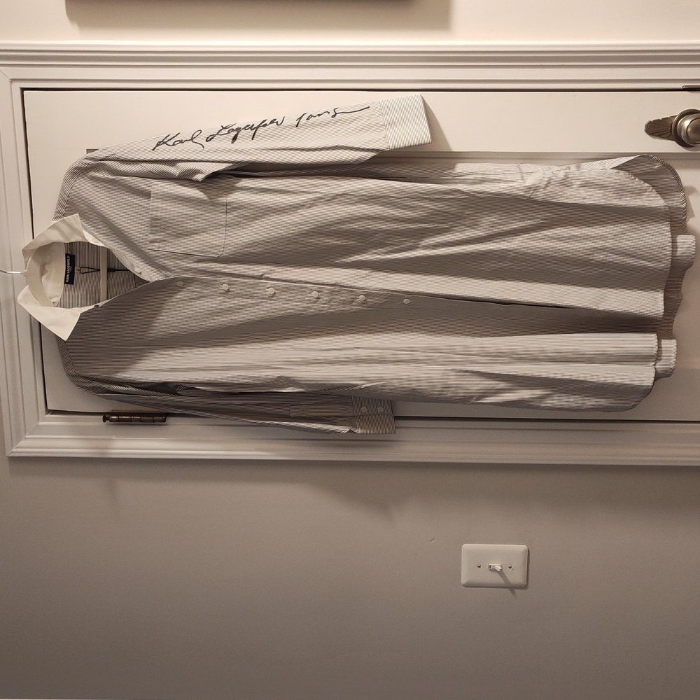 Karl Lagerfeld Gray Long Sleeve Dress